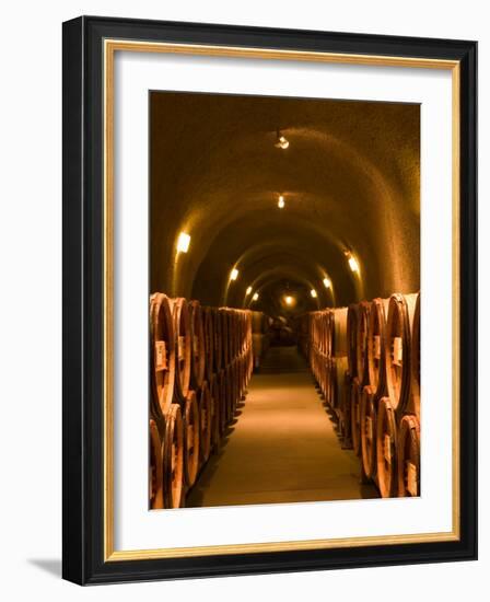 Pine Ridge Winery Cask Room, Yountville, Napa Valley, California-Walter Bibikow-Framed Photographic Print