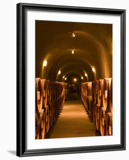 Pine Ridge Winery Cask Room, Yountville, Napa Valley, California-Walter Bibikow-Framed Photographic Print