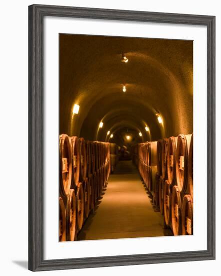 Pine Ridge Winery Cask Room, Yountville, Napa Valley, California-Walter Bibikow-Framed Photographic Print