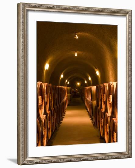 Pine Ridge Winery Cask Room, Yountville, Napa Valley, California-Walter Bibikow-Framed Photographic Print