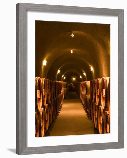 Pine Ridge Winery Cask Room, Yountville, Napa Valley, California-Walter Bibikow-Framed Photographic Print