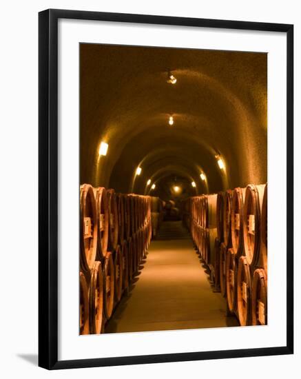 Pine Ridge Winery Cask Room, Yountville, Napa Valley, California-Walter Bibikow-Framed Photographic Print