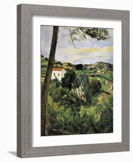 Pine-Tree at L'Estaque (Landscape with Red Roof)-Paul Cézanne-Framed Art Print