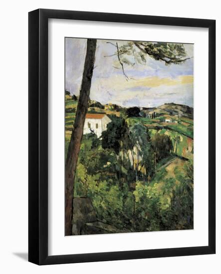 Pine-Tree at L'Estaque (Landscape with Red Roof)-Paul Cézanne-Framed Art Print