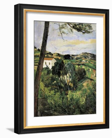 Pine-Tree at L'Estaque (Landscape with Red Roof)-Paul Cézanne-Framed Art Print