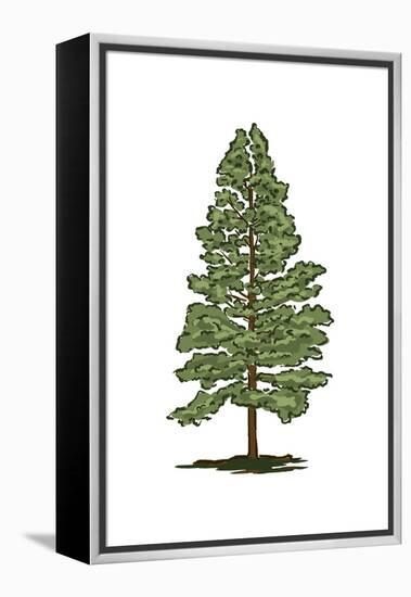 Pine Tree - Icon-Lantern Press-Framed Stretched Canvas