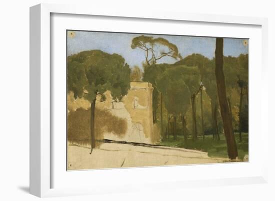 Pine Trees in a Roman Park, 1876 (Oil on Canvas, Mounted on Panel)-Lawrence Alma-Tadema-Framed Giclee Print
