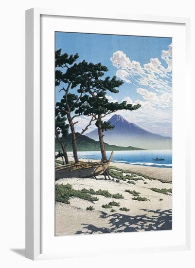 Pine Trees on the Beach with Mt Fuji in the Background, Japan-null-Framed Giclee Print