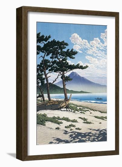 Pine Trees on the Beach with Mt Fuji in the Background, Japan-null-Framed Giclee Print