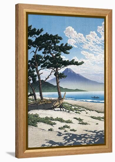Pine Trees on the Beach with Mt Fuji in the Background, Japan-null-Framed Premier Image Canvas