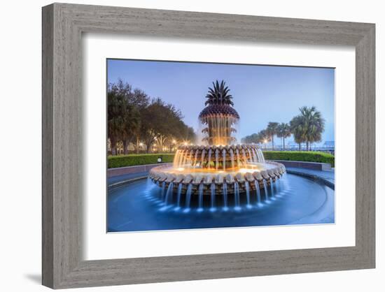 Pineapple Fountain Charleston-null-Framed Art Print