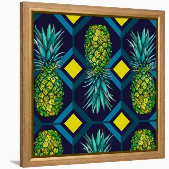 Pineapple geometric tile, 2018-Andrew Watson-Framed Premier Image Canvas