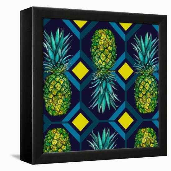 Pineapple geometric tile, 2018-Andrew Watson-Framed Premier Image Canvas