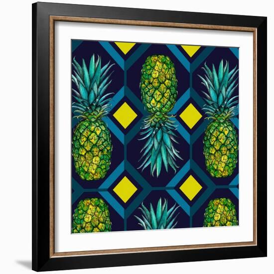 Pineapple geometric tile, 2018-Andrew Watson-Framed Giclee Print