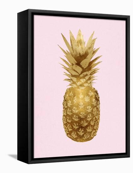 Pineapple Gold on Pink I-Kate Bennett-Framed Stretched Canvas