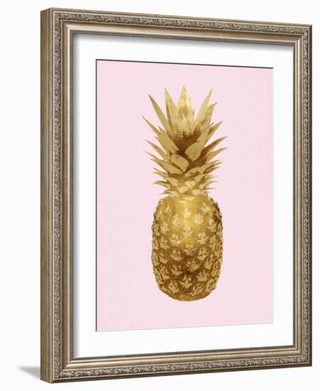 Pineapple Gold on Pink I-Kate Bennett-Framed Art Print