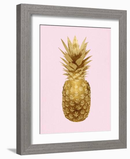 Pineapple Gold on Pink I-Kate Bennett-Framed Art Print