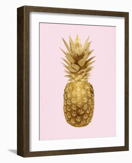 Pineapple Gold on Pink I-Kate Bennett-Framed Art Print
