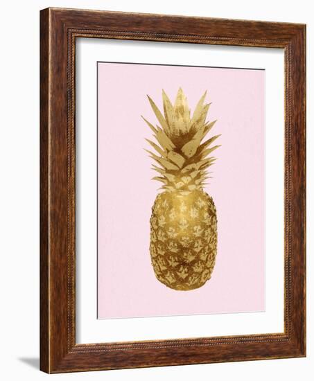 Pineapple Gold on Pink I-Kate Bennett-Framed Art Print