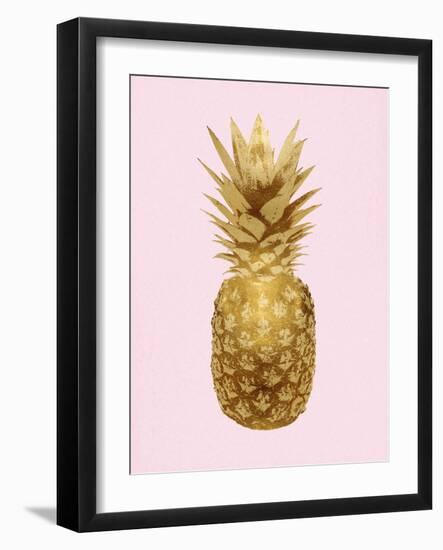 Pineapple Gold on Pink I-Kate Bennett-Framed Art Print