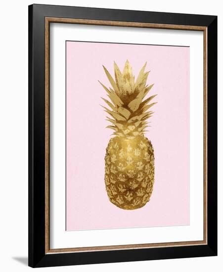 Pineapple Gold on Pink I-Kate Bennett-Framed Art Print