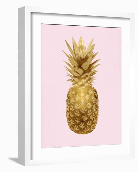 Pineapple Gold on Pink I-Kate Bennett-Framed Art Print