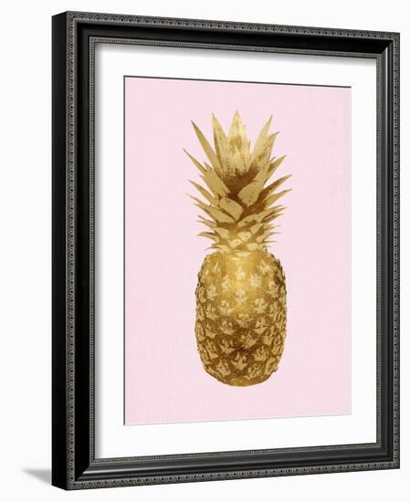 Pineapple Gold on Pink I-Kate Bennett-Framed Art Print