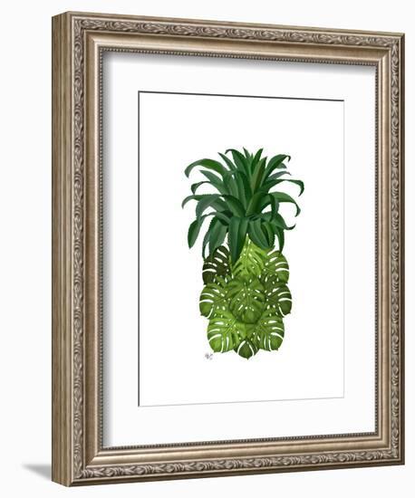 Pineapple, Monstera Leaf-Fab Funky-Framed Art Print