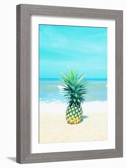 Pineapple on the Sand-Tai Prints-Framed Art Print