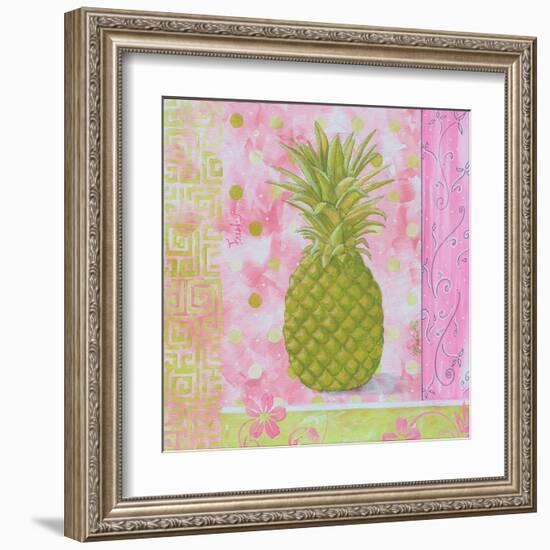 Pineapple Pink and Green Flower-Megan Aroon Duncanson-Framed Art Print