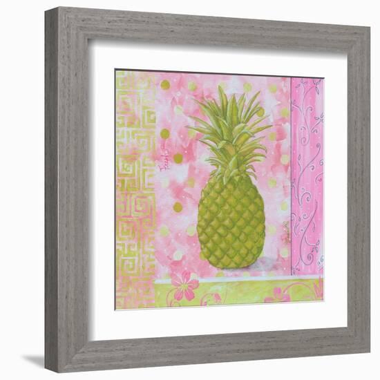 Pineapple Pink and Green Flower-Megan Aroon Duncanson-Framed Art Print