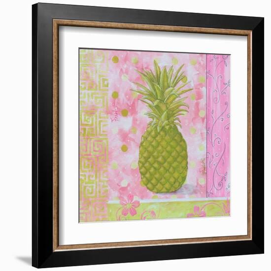 Pineapple Pink and Green Flower-Megan Aroon Duncanson-Framed Art Print