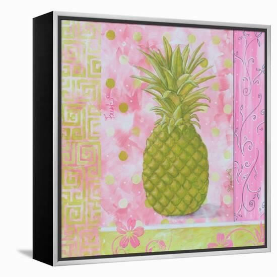 Pineapple Pink and Green Flower-Megan Aroon Duncanson-Framed Stretched Canvas