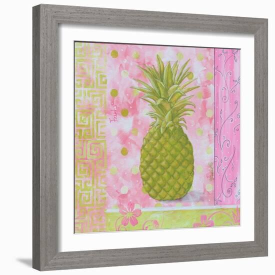 Pineapple Pink and Green Flower-Megan Aroon Duncanson-Framed Art Print