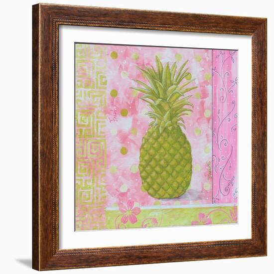 Pineapple Pink and Green Flower-Megan Aroon Duncanson-Framed Art Print