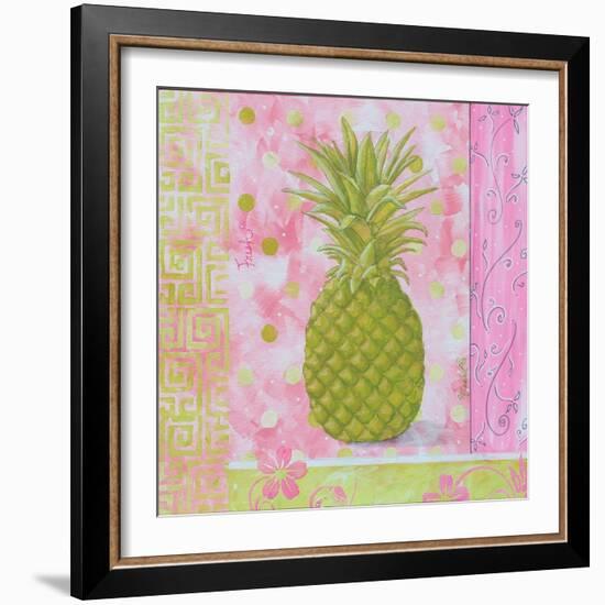 Pineapple Pink and Green Flower-Megan Aroon Duncanson-Framed Art Print