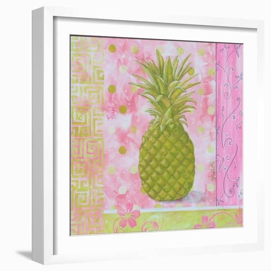 Pineapple Pink and Green Flower-Megan Aroon Duncanson-Framed Art Print