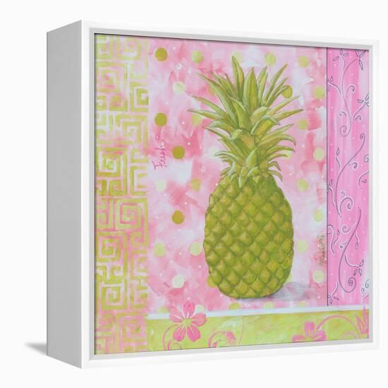 Pineapple Pink and Green Flower-Megan Aroon Duncanson-Framed Stretched Canvas