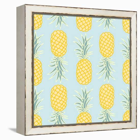 Pineapple Seamless Pattern-lilalove-Framed Stretched Canvas