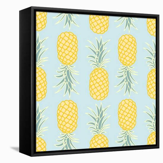 Pineapple Seamless Pattern-lilalove-Framed Stretched Canvas