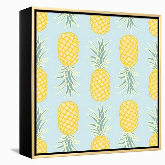 Pineapple Seamless Pattern-lilalove-Framed Stretched Canvas