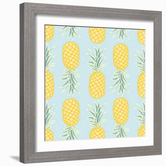 Pineapple Seamless Pattern-lilalove-Framed Premium Giclee Print