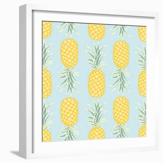 Pineapple Seamless Pattern-lilalove-Framed Premium Giclee Print