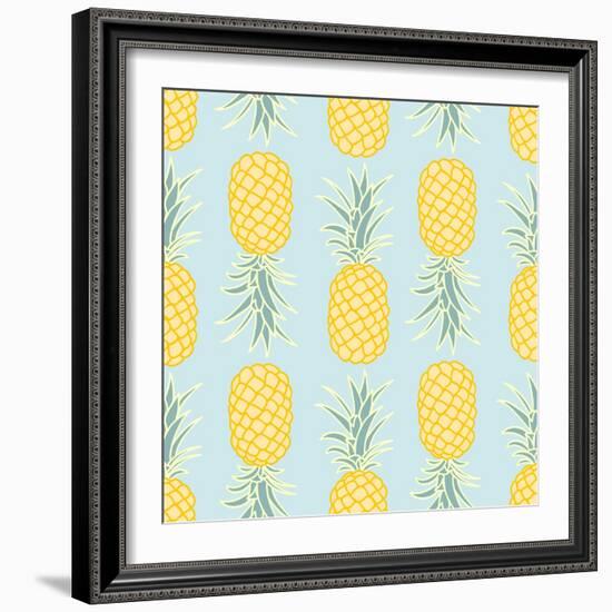 Pineapple Seamless Pattern-lilalove-Framed Premium Giclee Print