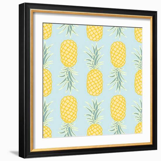 Pineapple Seamless Pattern-lilalove-Framed Premium Giclee Print