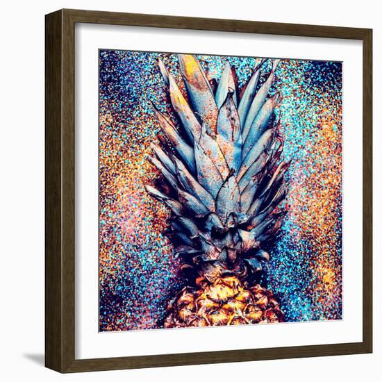 Pineapple Shine Fashion Minimalism Style.-Evgeniya Porechenskaya-Framed Photographic Print