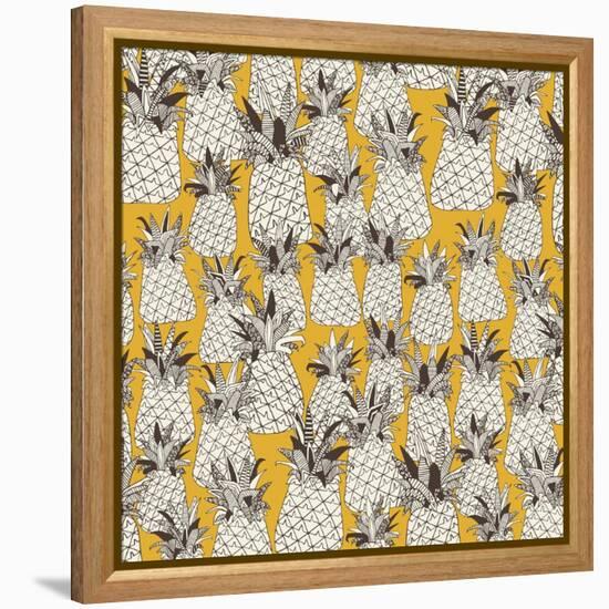 Pineapple Sunshine Yellow-Sharon Turner-Framed Stretched Canvas