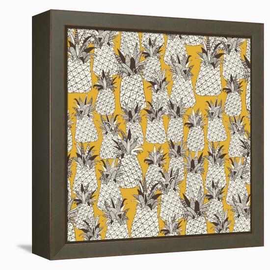 Pineapple Sunshine Yellow-Sharon Turner-Framed Stretched Canvas