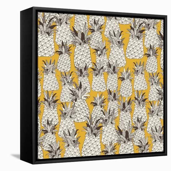 Pineapple Sunshine Yellow-Sharon Turner-Framed Stretched Canvas