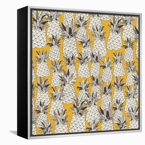 Pineapple Sunshine Yellow-Sharon Turner-Framed Stretched Canvas